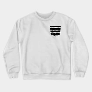 Pocket - Geometric Lines Monochromatic Black Crewneck Sweatshirt